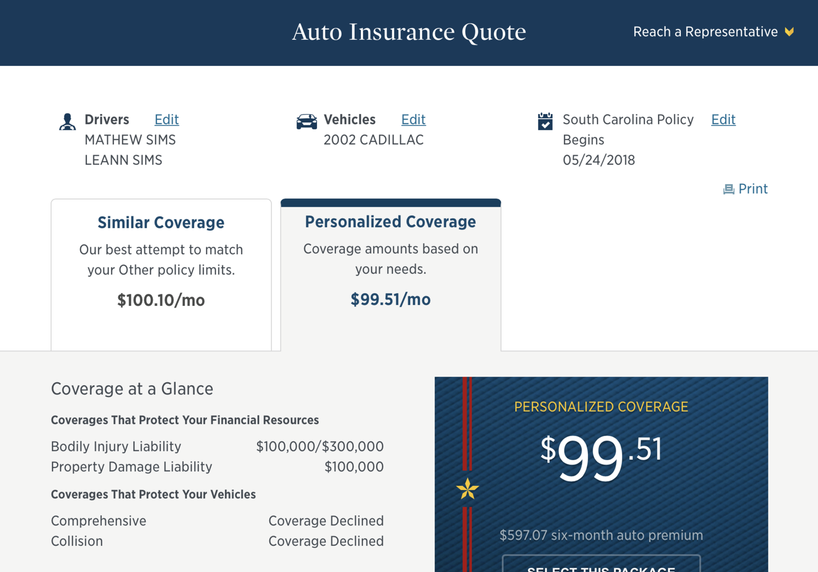 Best Car Insurance for Firefighters: USAA Quote 2