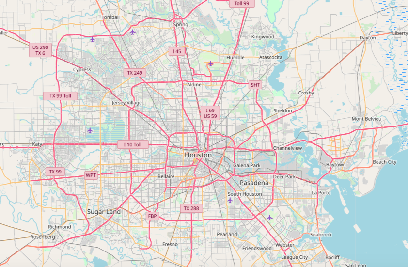 Map of Houston Roads