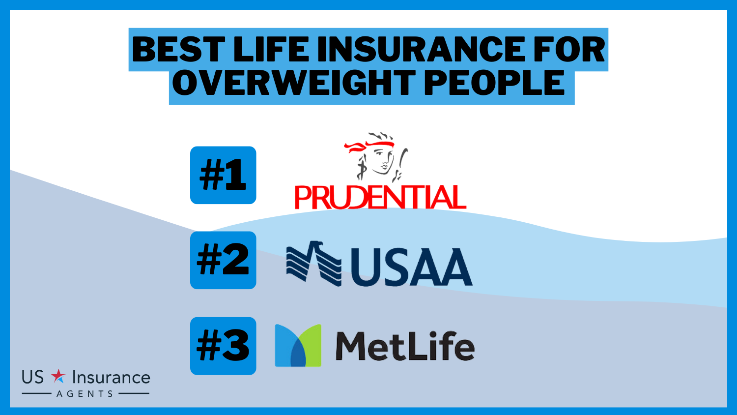 3 Best Life Insurance for Overweight People: Prudential, USAA, and Metlife.