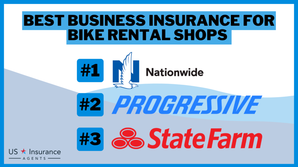 3 Best Business Insurance for Bike Rental Shops: Nationwide, Progressive and State Farm.