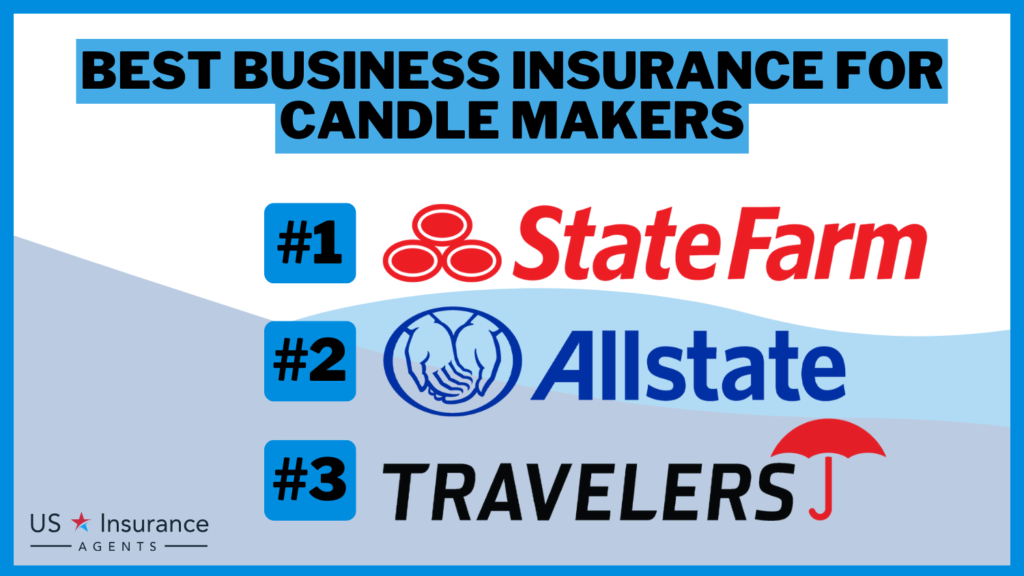 3 Best Business Insurance Companies for Candle Makers: State Farm, Allstate and Travelers.