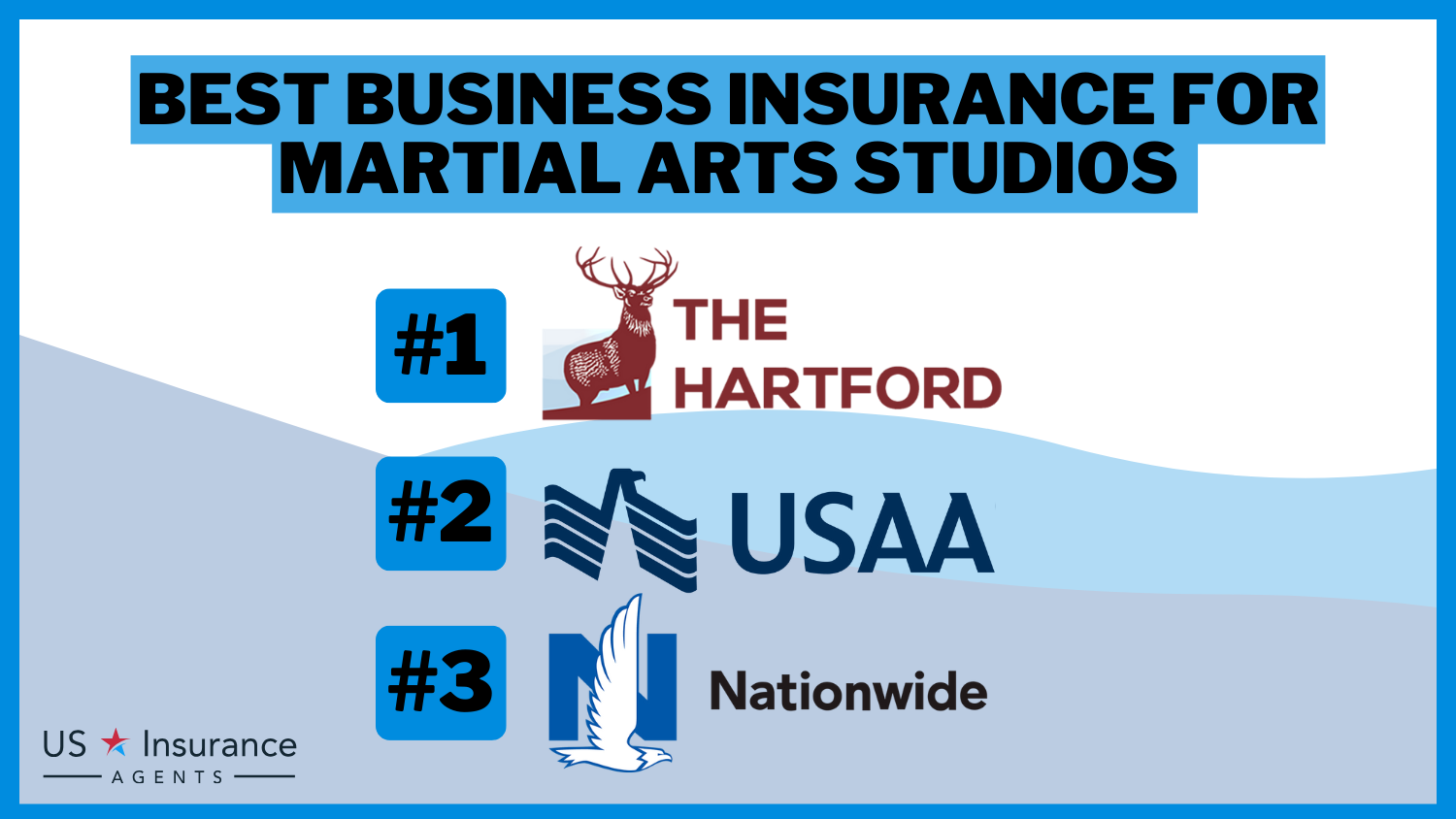 3 Best Business Insurance for Martial Arts Studios: The Hartford, USAA and Nationwide.