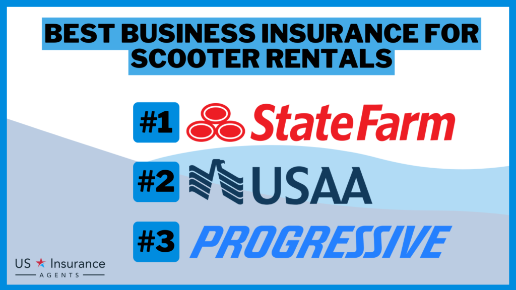 3 Best Business Insurance for Scooter Rentals: State Farm, USAA, and Progressive.