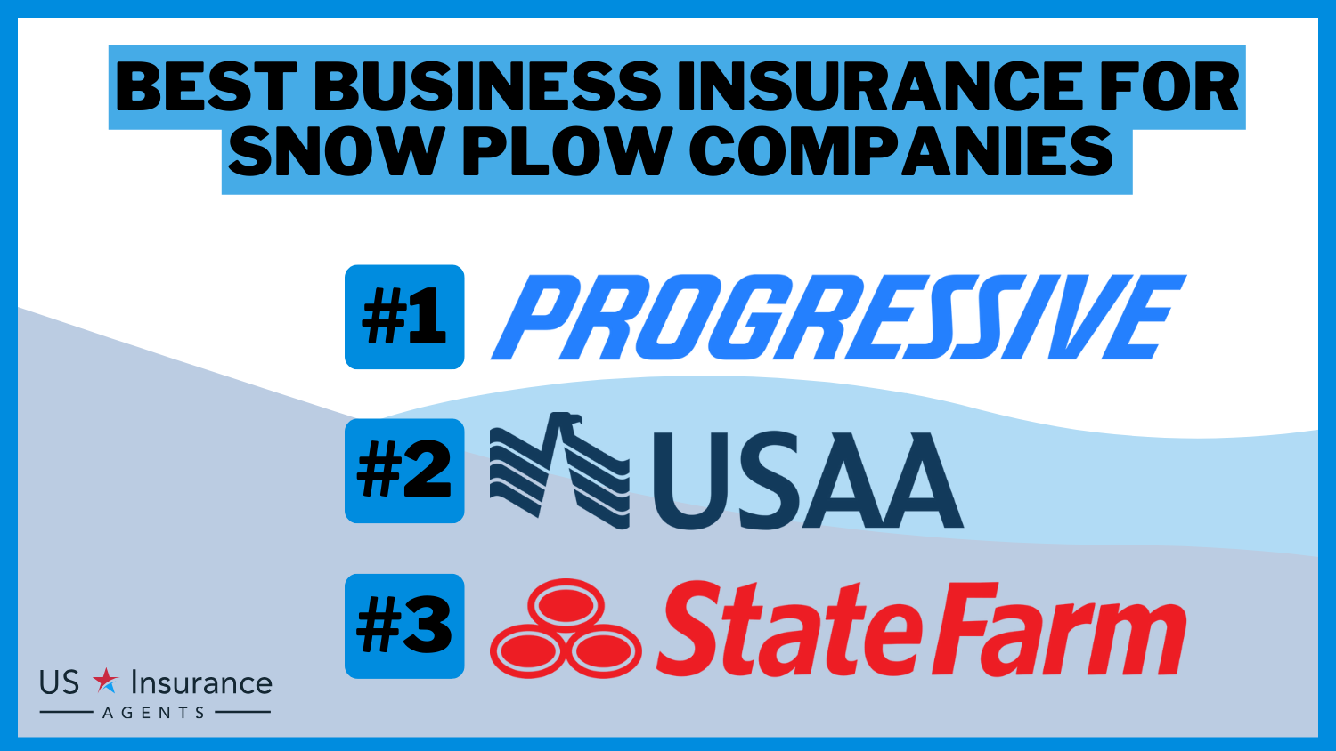 3 Best Business Insurance for Snow Plow Companies: Progressive, USAA, and State Farm.