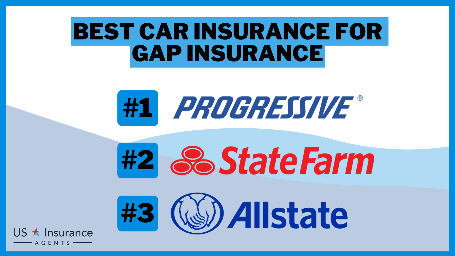 3 Best Car Insurance For GAP Insurance: Progressive, State Farm, and Allstate.
