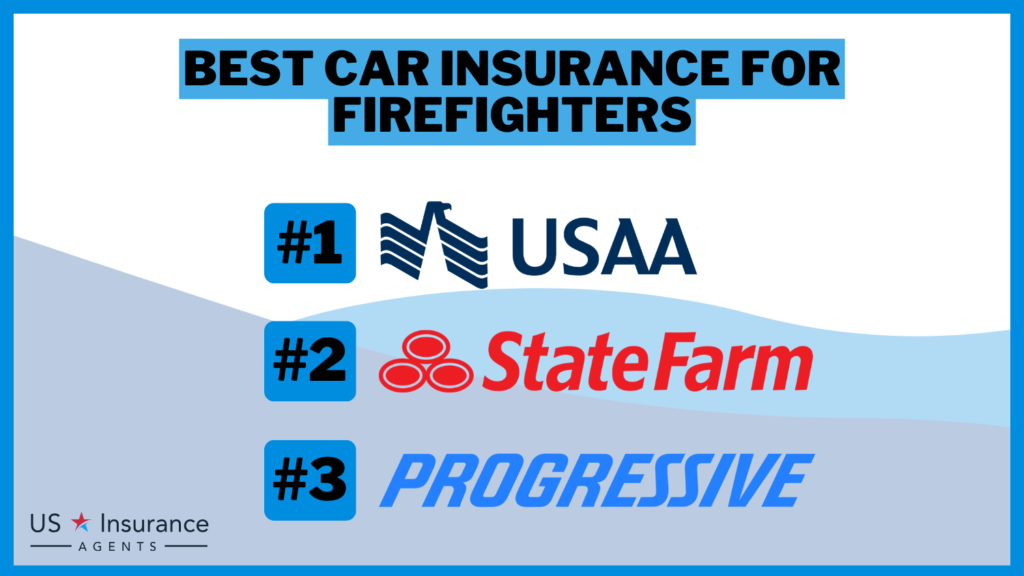 Best Car Insurance for Firefighters: USAA, State Farm, and Progressive.