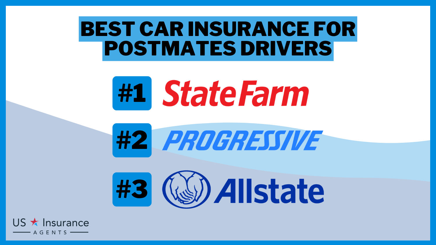 Best Business Insurance for Postmates Drivers: StateFarm, Progressive and Allstate.