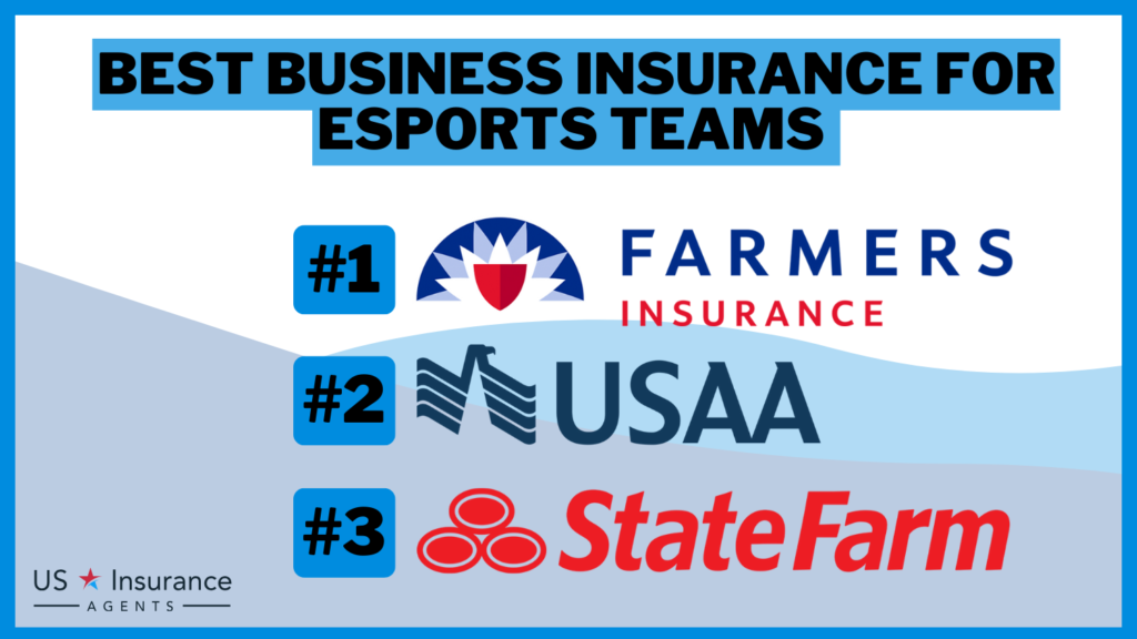 Best Business Insurance for eSports Teams: Farmers, USAA and State Farm.