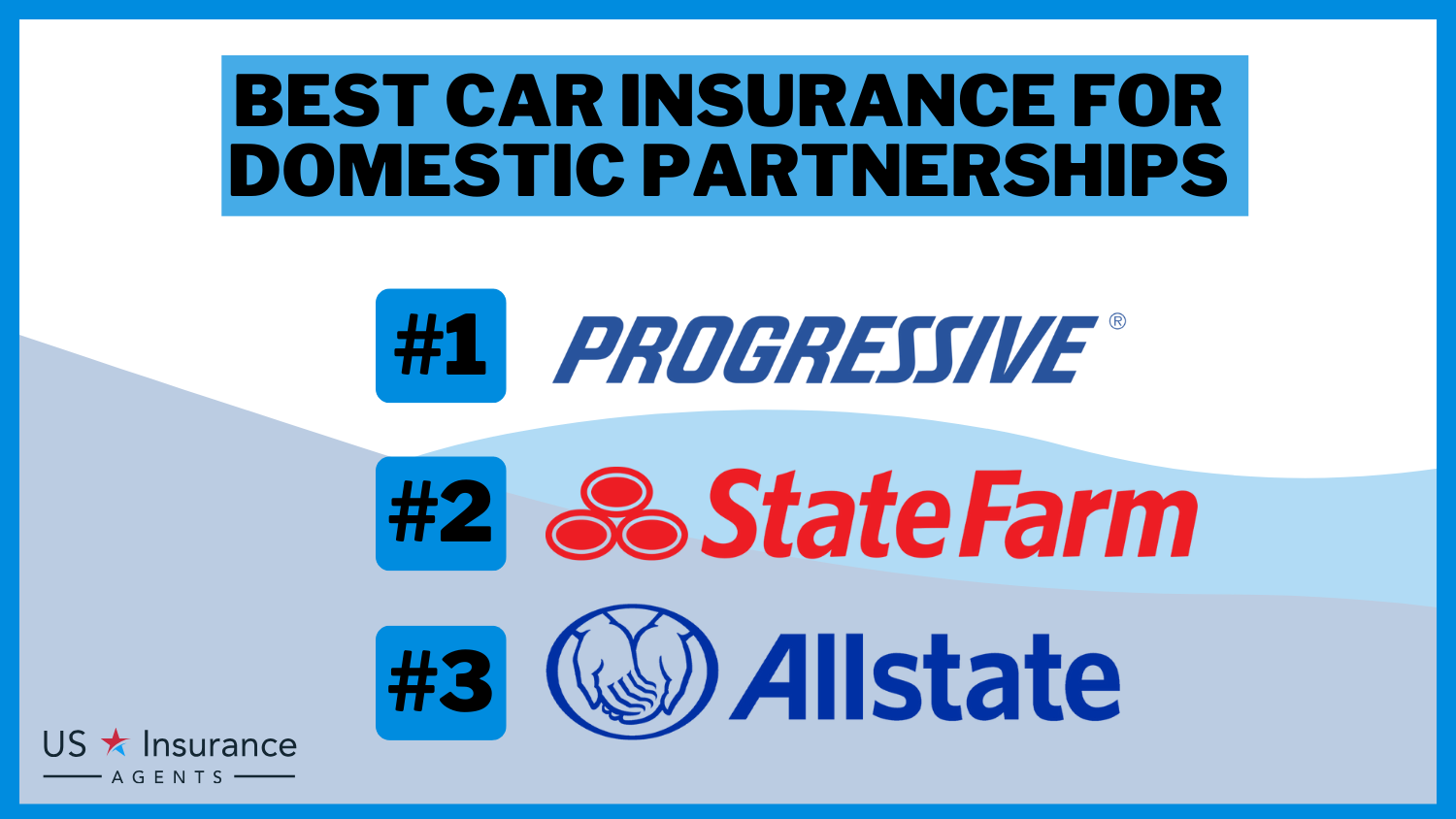 Best Car Insurance for Domestic Partnerships: Progressive, State Farm and Allstate.